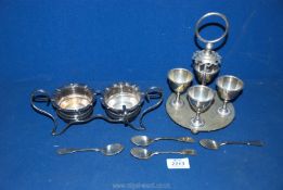 A small quantity of plated items including spoons,