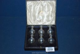 A cased set of six Silver Pepperettes retailed by Gibson & Co.