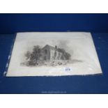 An antique Print 'Old Palace at Kings Langley, London May 1st 1820, 17" x 10".