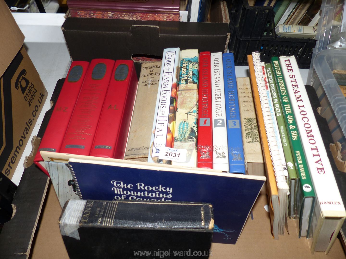 A box of books to include The Steam Locomotive, Our Island Heritage, Tank by Arch Whitehouse etc. - Image 2 of 2