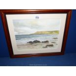 A framed Watercolour of a seascape signed lower right Carol Brinton.