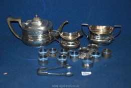 A three piece Epns Teaset comprising tea pot.