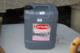 A new drum of Carlube 20/50 mineral motor oil.