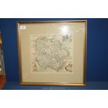 A Map of Herefordshire, William Hole after Saxon, 1637, map measures 12 1/2" x 11 3/4".