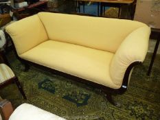 A most elegant Regency type darkwood framed double ended Sofa,