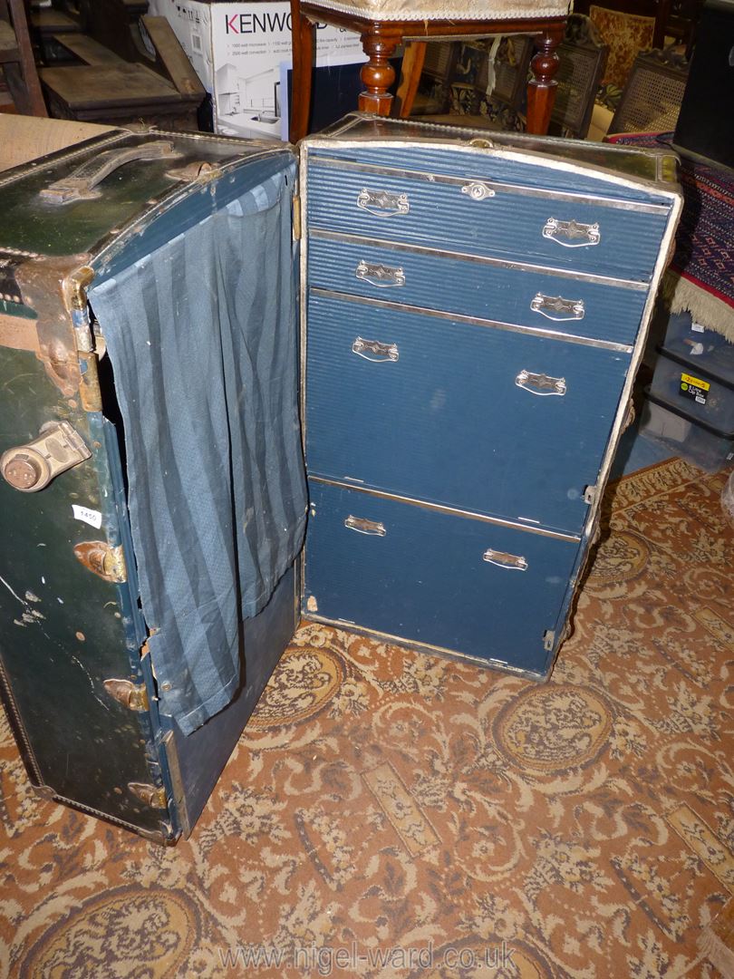 A fine old Trunk/travelling wardrobe, - Image 4 of 13