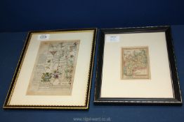 Two small framed Maps of 'Glocester',