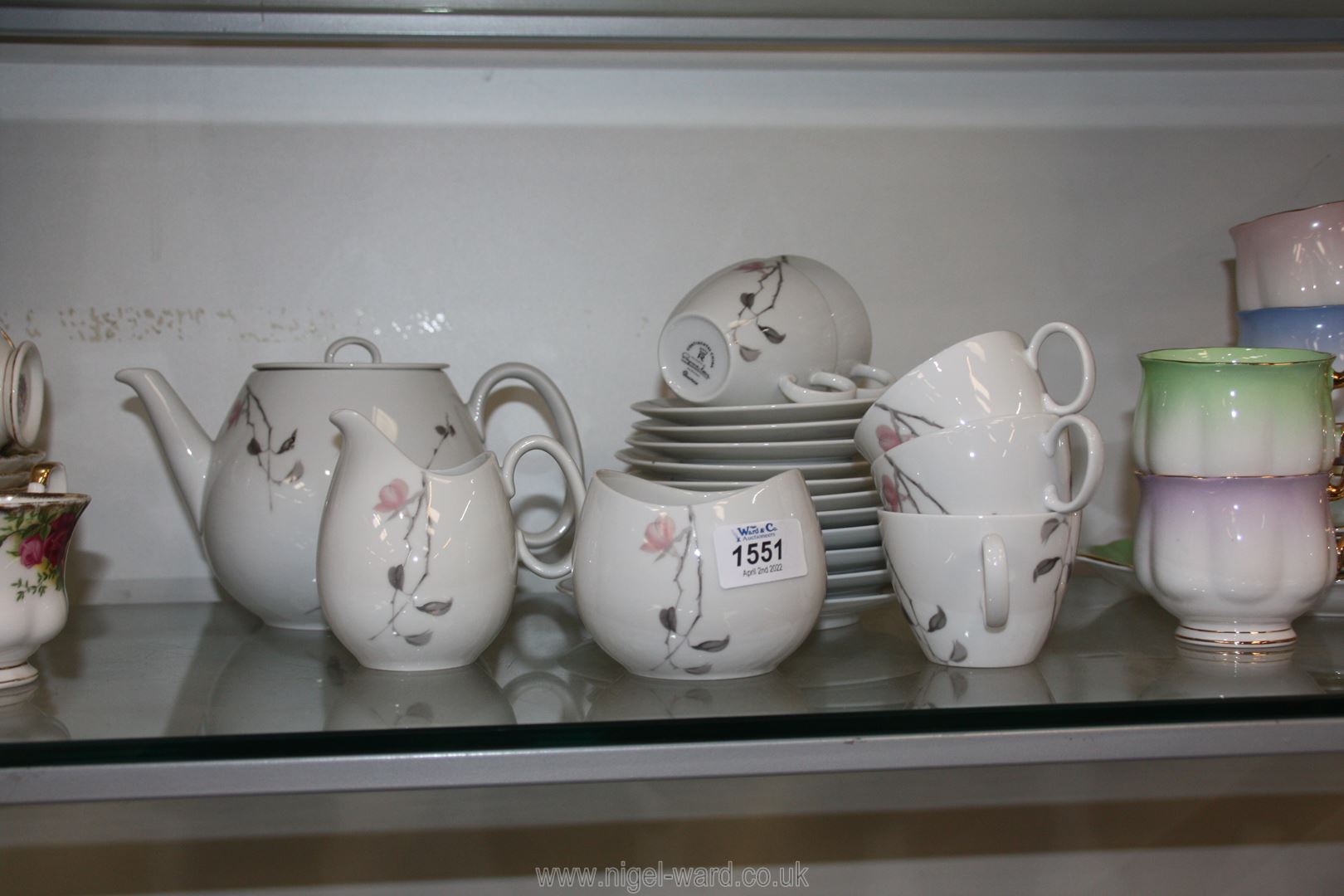 A part Teaset in Quince pattern designed by Raymond Loewy,