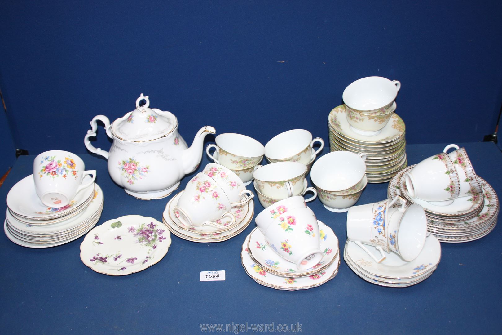 A quantity of china including Royal Albert teapot, Duchess cups and saucers etc.