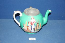 A fine and unusual Staffordshire teapot, mid-19th century,