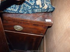 A substantial circa 1900 cross-banded Mahogany/Walnut sideboard having a central recess with a bow