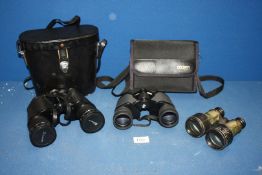 Three pairs of Binoculars including Dollond London,