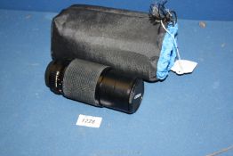 A Japanese Ozeck Zoom Lens f = 205 mm, with end caps and pouch.