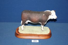 A Border Fine Arts Hereford Bull, no BO772, 2001, (damage to both ears) boxed.