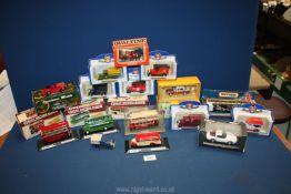 A quantity of model vintage cars and buses including Oxford Die-cast replicas and Great British