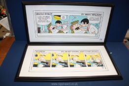 Two framed comic strips: ''Beetle Bailey'' and ''Blondie'', with certificates of authenticity,