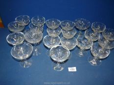 A box of champagne coupes and six sundae glasses.