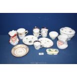 A quantity of china some being Royal Worcester to include blue and gold cups, tea bowl,