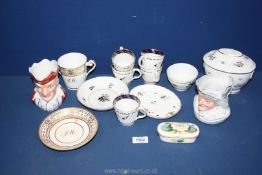 A quantity of china some being Royal Worcester to include blue and gold cups, tea bowl,