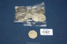 A sealed bag of commemorative 50p coins for The Battle of Hastings.