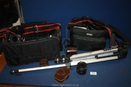 A qty of Photographic Accessories incl cased Weston Master V and Weston Master II Light Metres,
