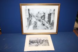 Two black and white photographs of Hereford, one depicting the River Wye,
