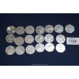 A quantity of 50p coins including Beatrix Potter, Sir Isaac Newton, etc. (approx.