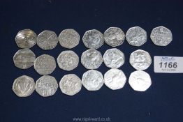 A quantity of 50p coins including Beatrix Potter, Sir Isaac Newton, etc. (approx.