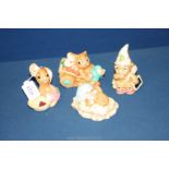 Four Pendelfin rabbit figures - Pieface, Dodger, Duffy and Barrow boy (some small chips).