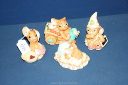 Four Pendelfin rabbit figures - Pieface, Dodger, Duffy and Barrow boy (some small chips).