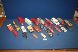 A quantity of Matchbox and Dinky toys including articulated horse box, K-47 Easy Rider,