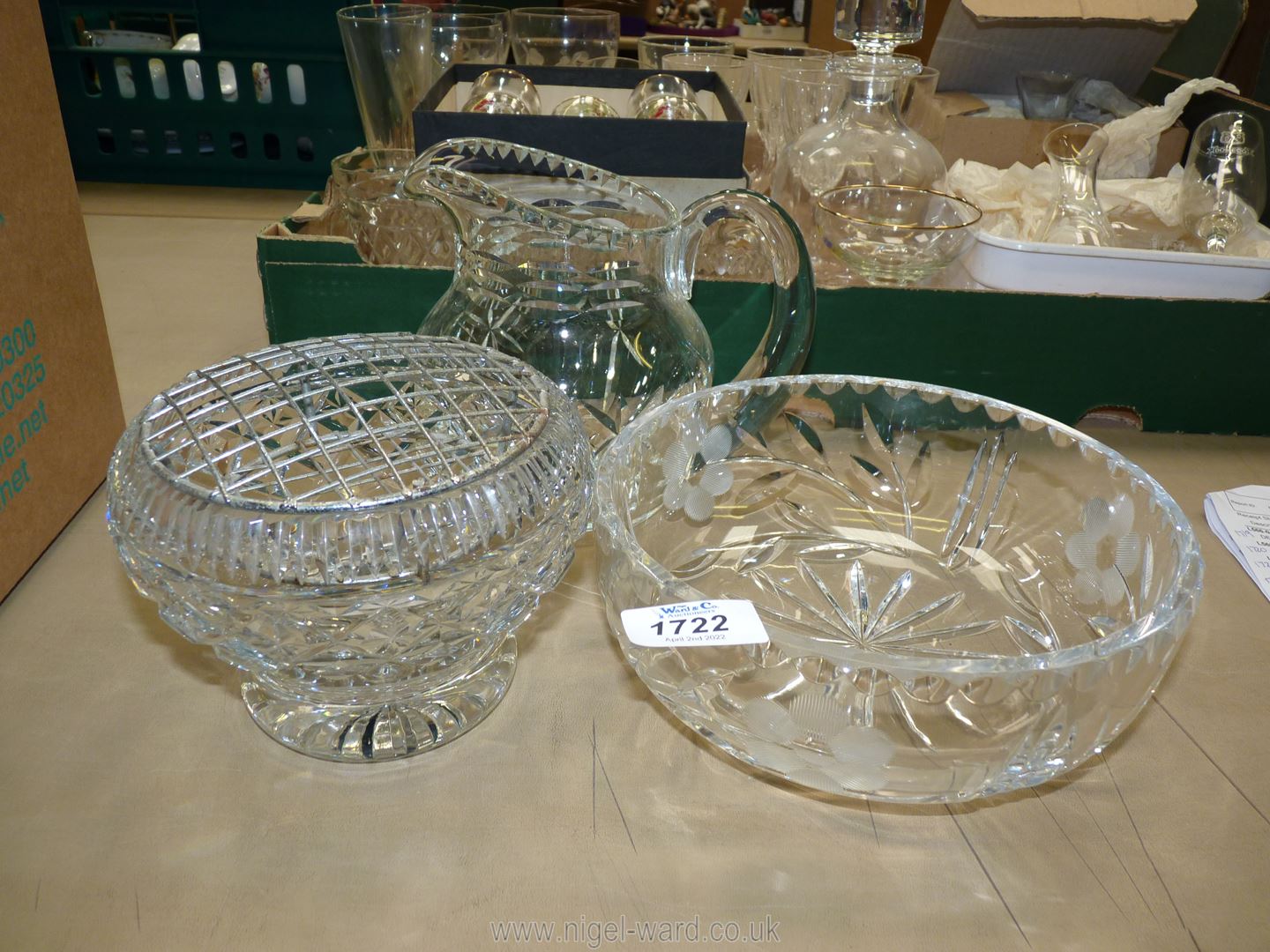 A small quantity of cut glass including posy bowl, jug etc. - Image 2 of 2