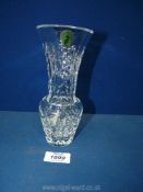 A Waterford crystal bud vase 'Hannah' pattern, having original sticker and mark to base, 7" tall.