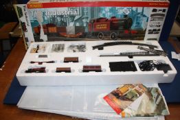 A boxed Hornby THe Industrial Train set, Lion Works Collieries, locomotive, lowmac and load, wagon,
