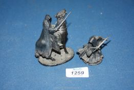 Two Lord of the Rings figures 'Standing Ringwraith' and 'Riding Ringwraith'.