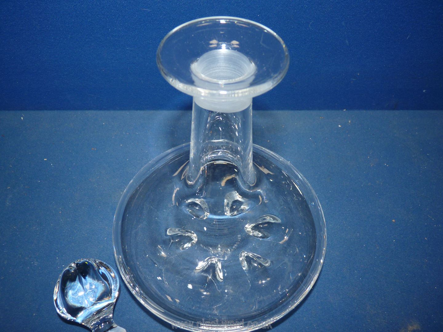 An Orrefors crystal glass decanter having six ovoid dimples around base forming 'Snowflake' effect - Image 2 of 3
