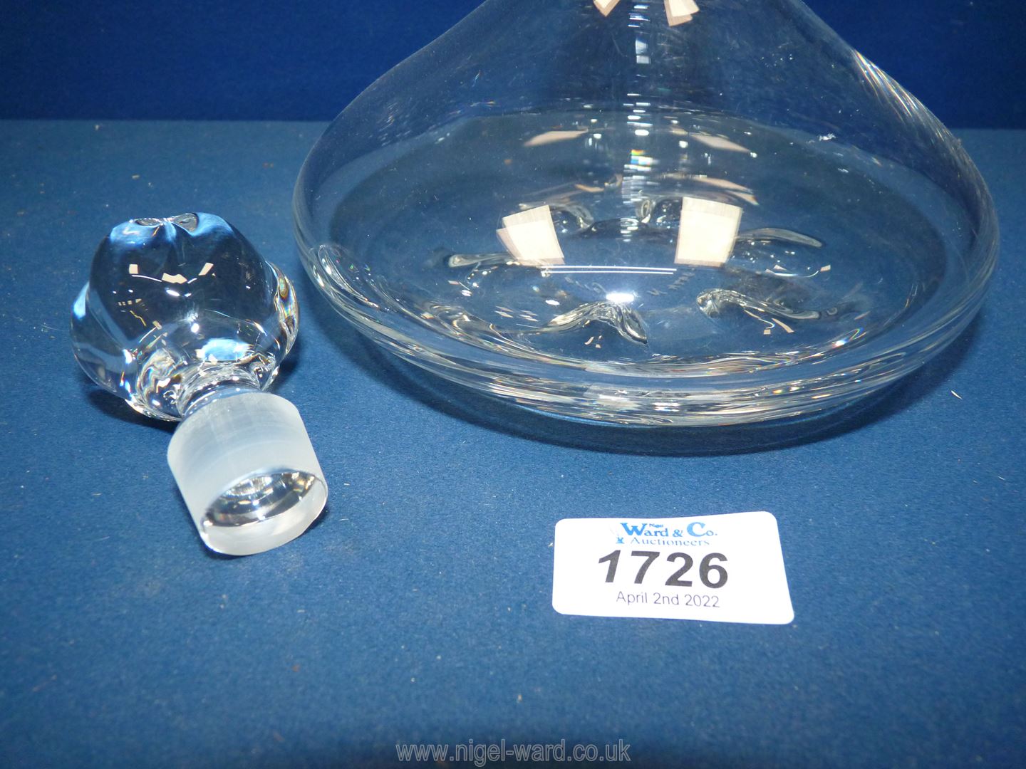 An Orrefors crystal glass decanter having six ovoid dimples around base forming 'Snowflake' effect - Image 3 of 3