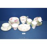 A quantity of china including Paragon coffee cups and saucers, Adderley plates, etc.