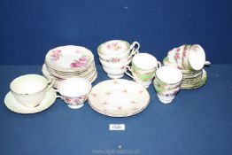 A quantity of china including Paragon coffee cups and saucers, Adderley plates, etc.