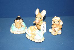 Four Pendelfin Bunny figures - Jacky, Teddy, Scrumpy and Dodger.