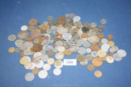 A quantity of foreign coins.