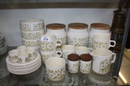 A quantity of Hornsea 'Fleur' china including storage jars, cups and saucers,