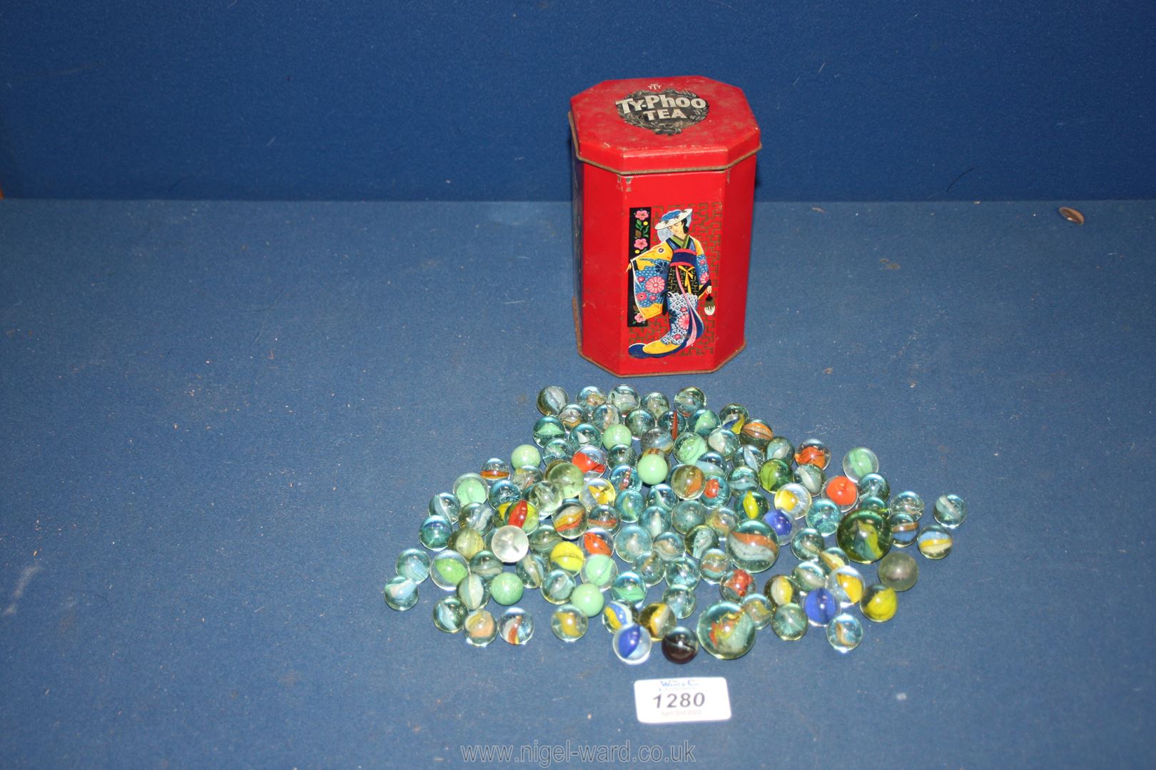 A small quantity of marbles.