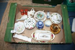 A quantity of china including Royal Albert trinket dishes, cups, saucers etc.