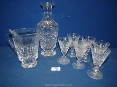 A set of six Waterford crystal glasses,