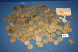 A quantity of Pennies including Victorian, Edward VII, George V and VI and Elizabeth II,