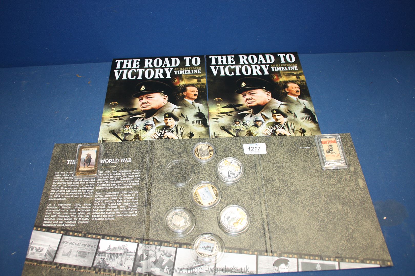 A commemorative set of six Coins "The Road to Victory 1939-1945" including crowns and half crowns,