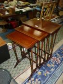 A nest of four Mahogany delicate spider-legged occasional Tables,