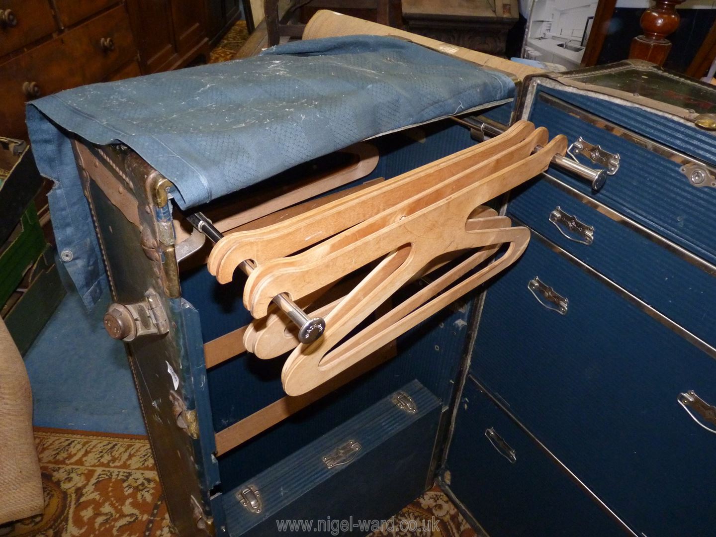 A fine old Trunk/travelling wardrobe, - Image 10 of 13