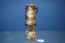 A Thomas & Williams Aberdare Miner's lamp, no. 26, 10" tall.